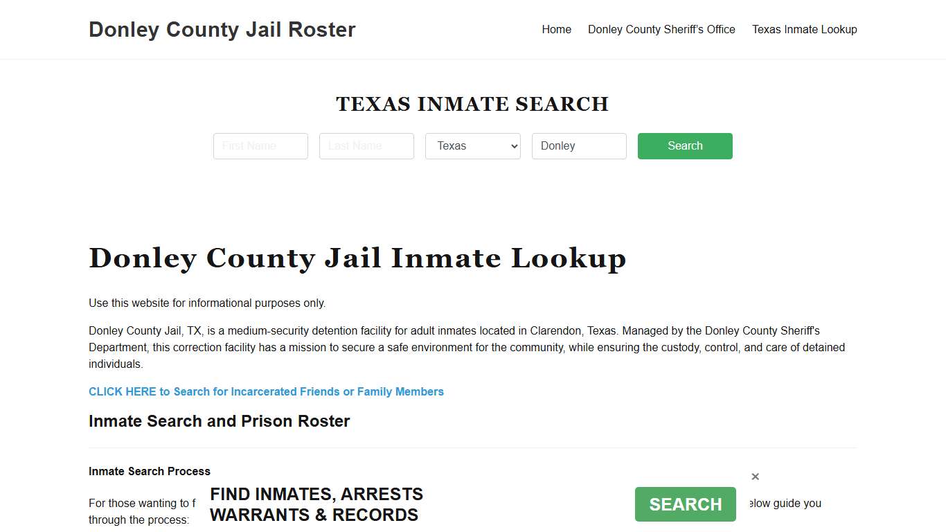 Donley County Jail Roster Lookup, TX, Inmate Search